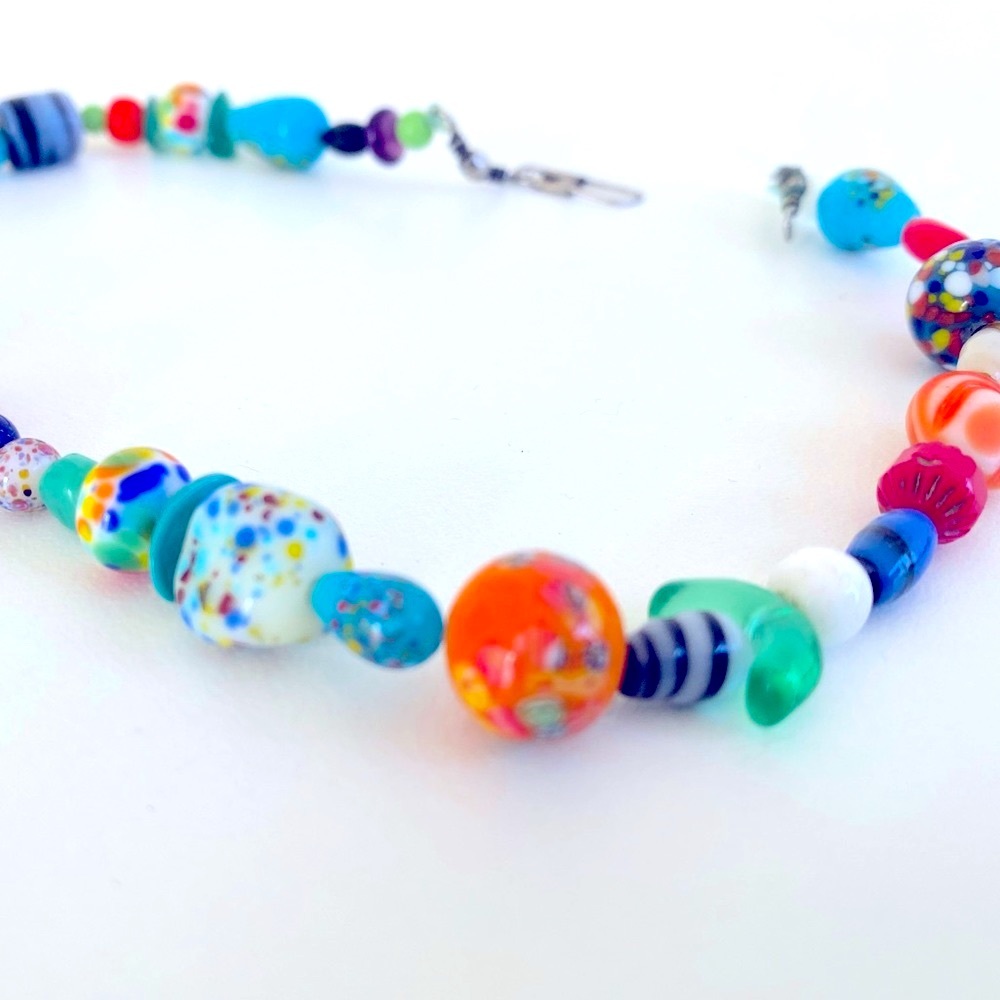 Artisan Glass Bead Choker Necklace